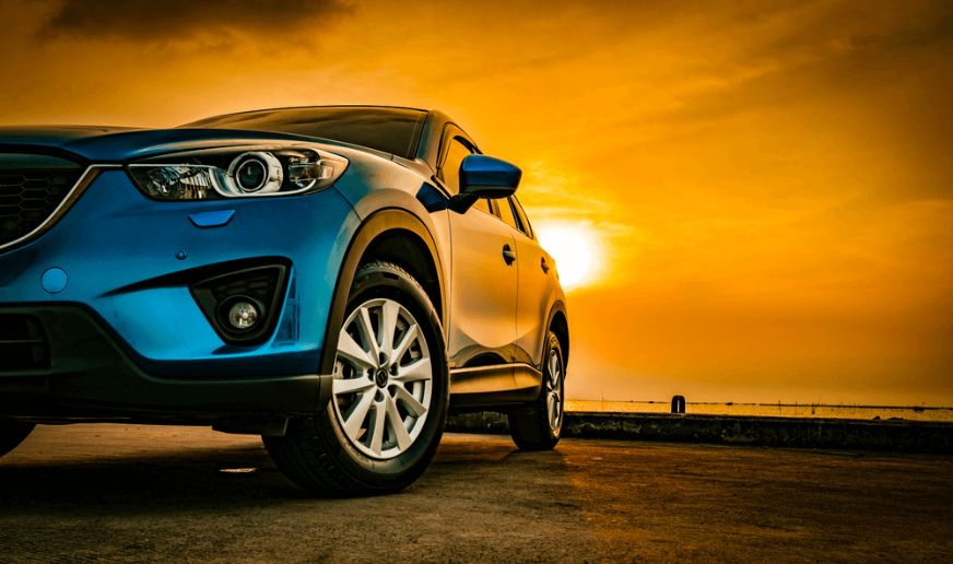 Blue SUV shown on the current website